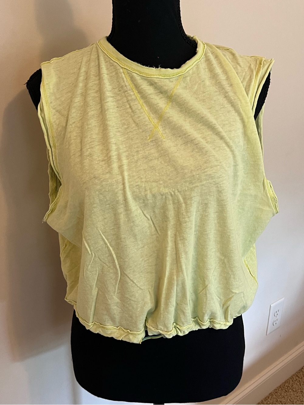 Free People Movement Bring the Heat Tank Size XS Lime Green Cinch Bottom Top